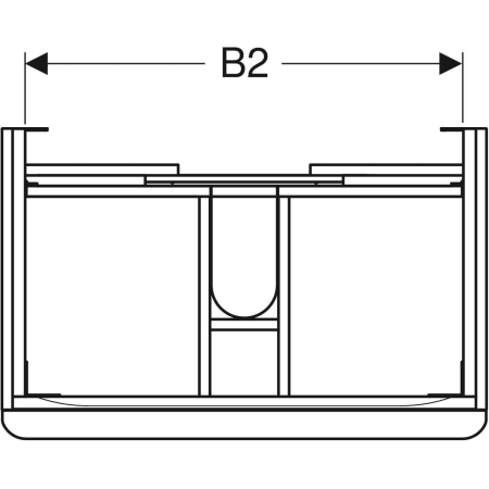 MOBILIER PENTRU LAVOAR SMYLE SQUARE CU DOUA SERTARE 88.4X47 NUC AMERICAN HICKORY